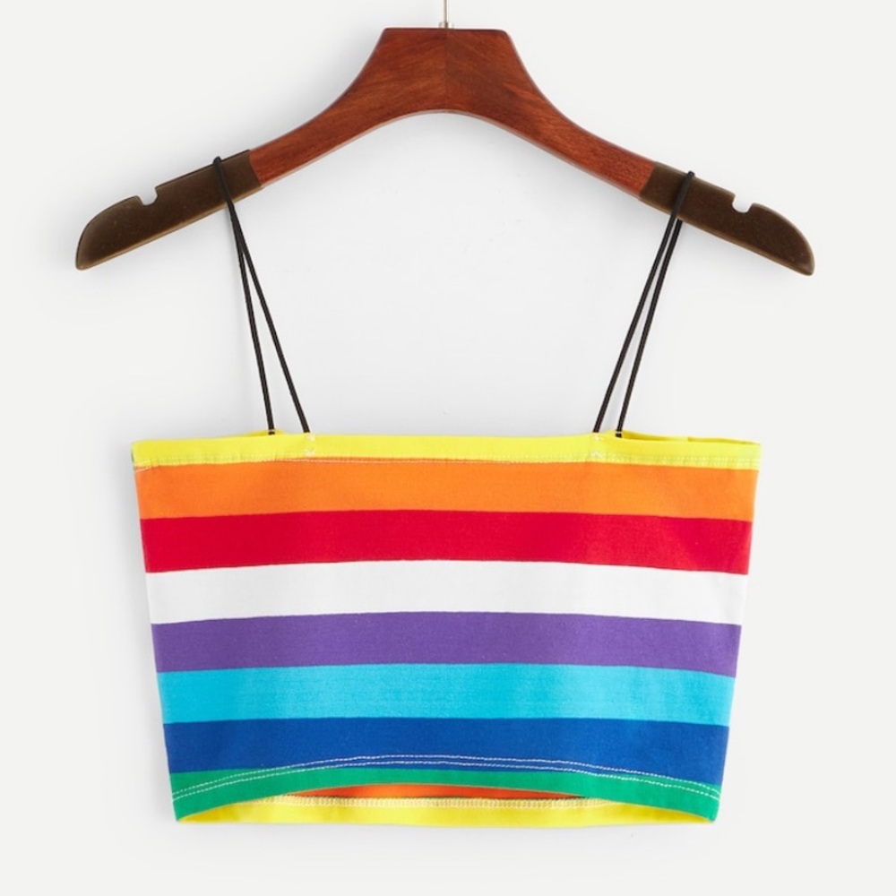 Rainbow stripped cami